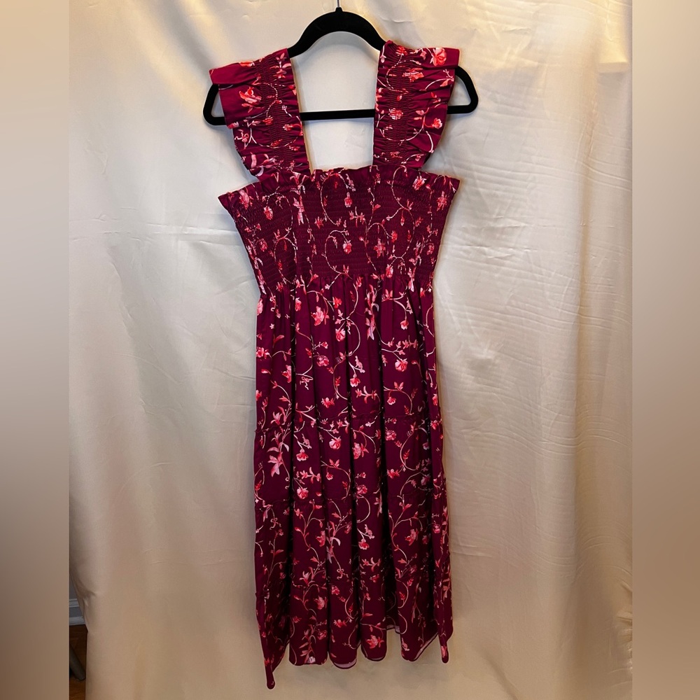 Hill House Ellie Nap Dress Burgundy Botanical Poplin